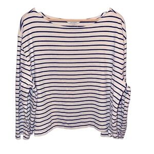 EUC Lucky Brand Black and White Striped Long Sleeve Top
